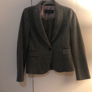 Zara grey and white and red blazer